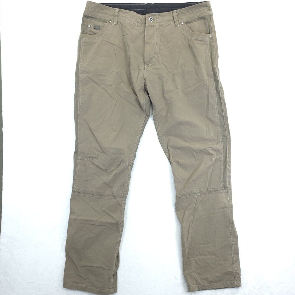 KUHL Radikl Pants Mens 40x34 Khaki Tan Hiking Outdoor Performance Stretch